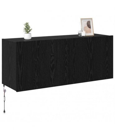 vidaXL TV Wall Cabinet Black Oak 100 x 35 x 41 cm Engineered Wood