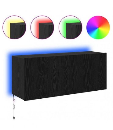 vidaXL TV Wall Cabinet Black Oak 100 x 35 x 41 cm Engineered Wood