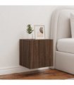 vidaXL TV Wall Cabinet with LED Lights Brown Oak 40.5x35x40 cm — Size: 40.5 x 35 x 40 cm