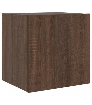 vidaXL TV Wall Cabinet with LED Lights Brown Oak 40.5x35x40 cm — Size: 40.5 x 35 x 40 cm
