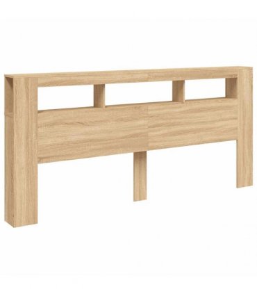 vidaXL LED Headboard Sonoma Oak 220x18.5x103.5 cm Engineered Wood