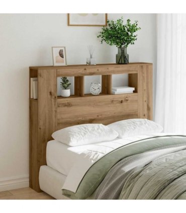 vidaXL LED Headboard Artisan Oak 120x18.5x103.5 cm Engineered Wood