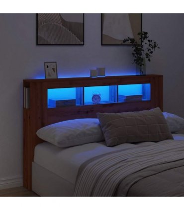 vidaXL LED Headboard Artisan Oak 160x18.5x103.5 cm Engineered Wood