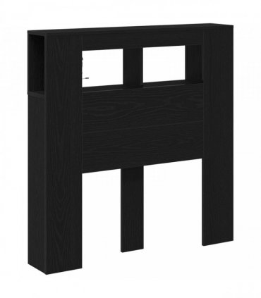 vidaXL LED Headboard Black Oak 100 x 18.5 x 103.5 cm Engineered Wood