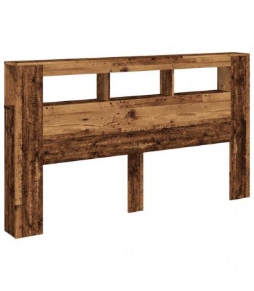 vidaXL LED Headboard Old Wood 180x18.5x103.5 cm Engineered Wood