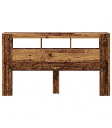 vidaXL LED Headboard Old Wood 180x18.5x103.5 cm Engineered Wood
