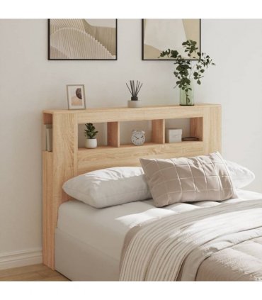 vidaXL LED Headboard Sonoma Oak 140x18.5x103.5 cm Engineered Wood
