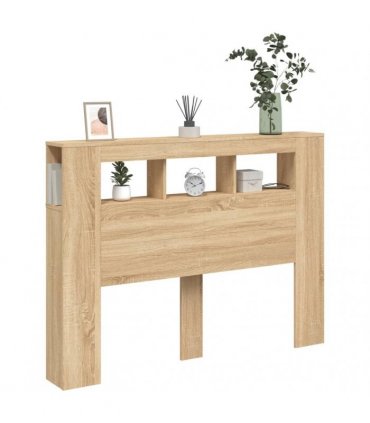 vidaXL LED Headboard Sonoma Oak 140x18.5x103.5 cm Engineered Wood