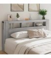 vidaXL LED Headboard Grey Sonoma 200 cm Engineered Wood