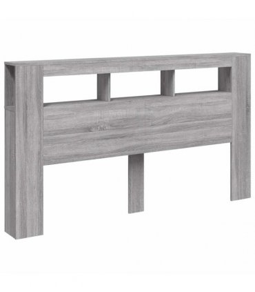 vidaXL LED Headboard Grey Sonoma 180x18.5x103.5 cm Engineered Wood
