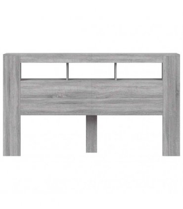 vidaXL LED Headboard Grey Sonoma 180x18.5x103.5 cm Engineered Wood