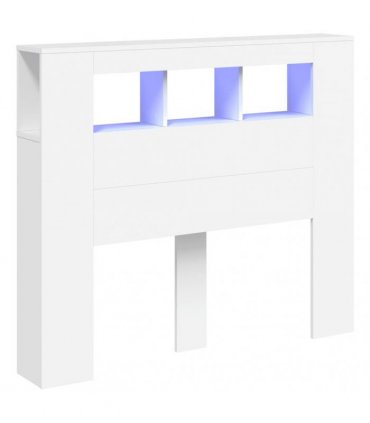 vidaXL LED Headboard White 120x18.5x103.5 cm Engineered Wood