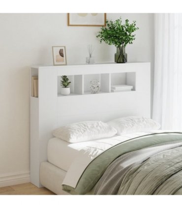 vidaXL LED Headboard White 120x18.5x103.5 cm Engineered Wood