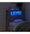vidaXL LED Headboard Concrete Grey 100x18.5x103.5 cm Engineered Wood