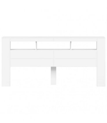 vidaXL LED Headboard White 220x18.5x103.5 cm Engineered Wood