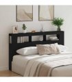 vidaXL LED Headboard Black Oak 180 x 18.5 x 103.5 cm Engineered Wood