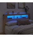 vidaXL LED Headboard Sonoma Oak 180x18.5x103.5 cm Engineered Wood