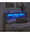 vidaXL LED Headboard Concrete Grey 160x18.5x103.5 cm Engineered Wood