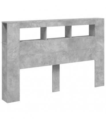 vidaXL LED Headboard Concrete Grey 160x18.5x103.5 cm Engineered Wood