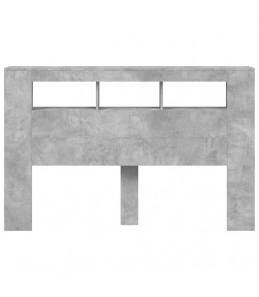 vidaXL LED Headboard Concrete Grey 160x18.5x103.5 cm Engineered Wood
