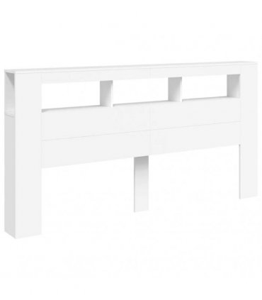 vidaXL LED Headboard White 200 cm Engineered Wood