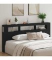 vidaXL LED Headboard Black Oak 220 x 18.5 x 103.5 cm Engineered Wood