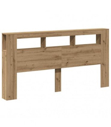 vidaXL LED Headboard Artisan Oak 200x18.5x103.5 cm Engineered Wood