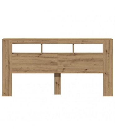 vidaXL LED Headboard Artisan Oak 200x18.5x103.5 cm Engineered Wood