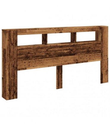 vidaXL LED Headboard Old Wood 200x18.5x103.5 cm Engineered Wood