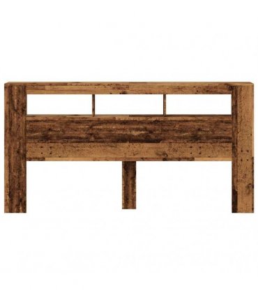 vidaXL LED Headboard Old Wood 200x18.5x103.5 cm Engineered Wood