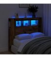 vidaXL LED Headboard Old Wood 120x18.5x103.5 cm Engineered Wood