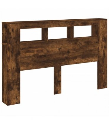 vidaXL LED Headboard Smoked Oak 160x18.5x103.5 cm Engineered Wood