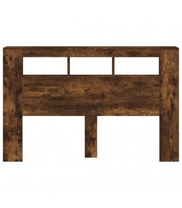 vidaXL LED Headboard Smoked Oak 160x18.5x103.5 cm Engineered Wood