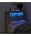 vidaXL LED Headboard Sonoma Oak 120x18.5x103.5 cm Engineered Wood