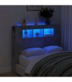 vidaXL LED Headboard Concrete Grey 120x18.5x103.5 cm Engineered Wood