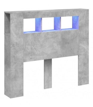 vidaXL LED Headboard Concrete Grey 120x18.5x103.5 cm Engineered Wood
