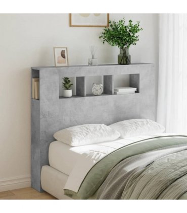vidaXL LED Headboard Concrete Grey 120x18.5x103.5 cm Engineered Wood