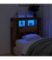 vidaXL LED Headboard Old Wood 100x18.5x103.5 cm Engineered Wood