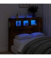 vidaXL LED Headboard Smoked Oak 120x18.5x103.5 cm Engineered Wood
