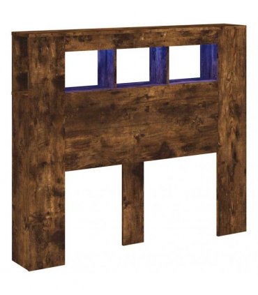 vidaXL LED Headboard Smoked Oak 120x18.5x103.5 cm Engineered Wood