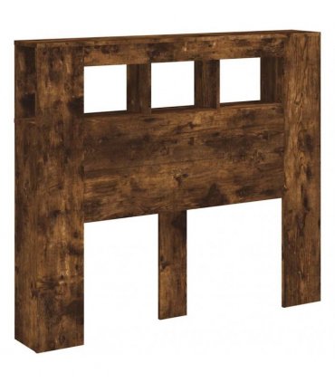 vidaXL LED Headboard Smoked Oak 120x18.5x103.5 cm Engineered Wood