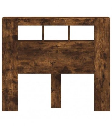 vidaXL LED Headboard Smoked Oak 120x18.5x103.5 cm Engineered Wood