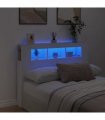 vidaXL LED Headboard White 140x18.5x103.5 cm Engineered Wood