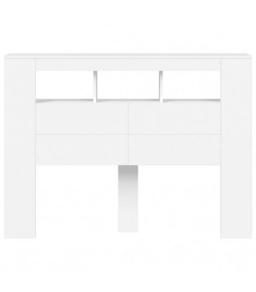 vidaXL LED Headboard White 140x18.5x103.5 cm Engineered Wood