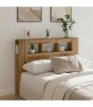 vidaXL LED Headboard Artisan Oak 140x18.5x103.5 cm Engineered Wood
