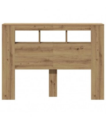 vidaXL LED Headboard Artisan Oak 140x18.5x103.5 cm Engineered Wood