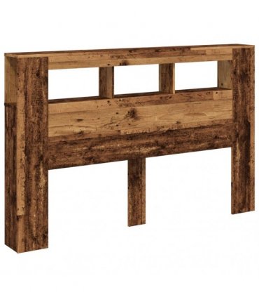vidaXL LED Headboard Old Wood 160x18.5x103.5 cm Engineered Wood