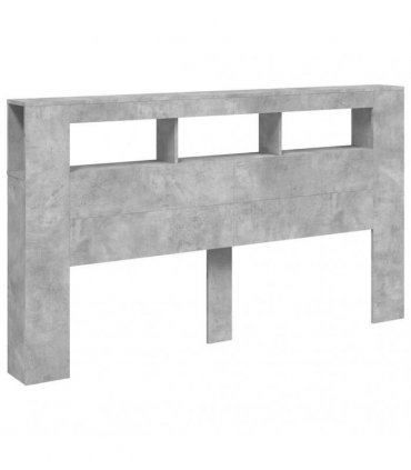 vidaXL LED Headboard Concrete Grey 180x18.5x103.5 cm Engineered Wood