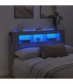 vidaXL LED Headboard Grey Sonoma 160x18.5x103.5 cm Engineered Wood