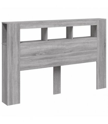 vidaXL LED Headboard Grey Sonoma 160x18.5x103.5 cm Engineered Wood